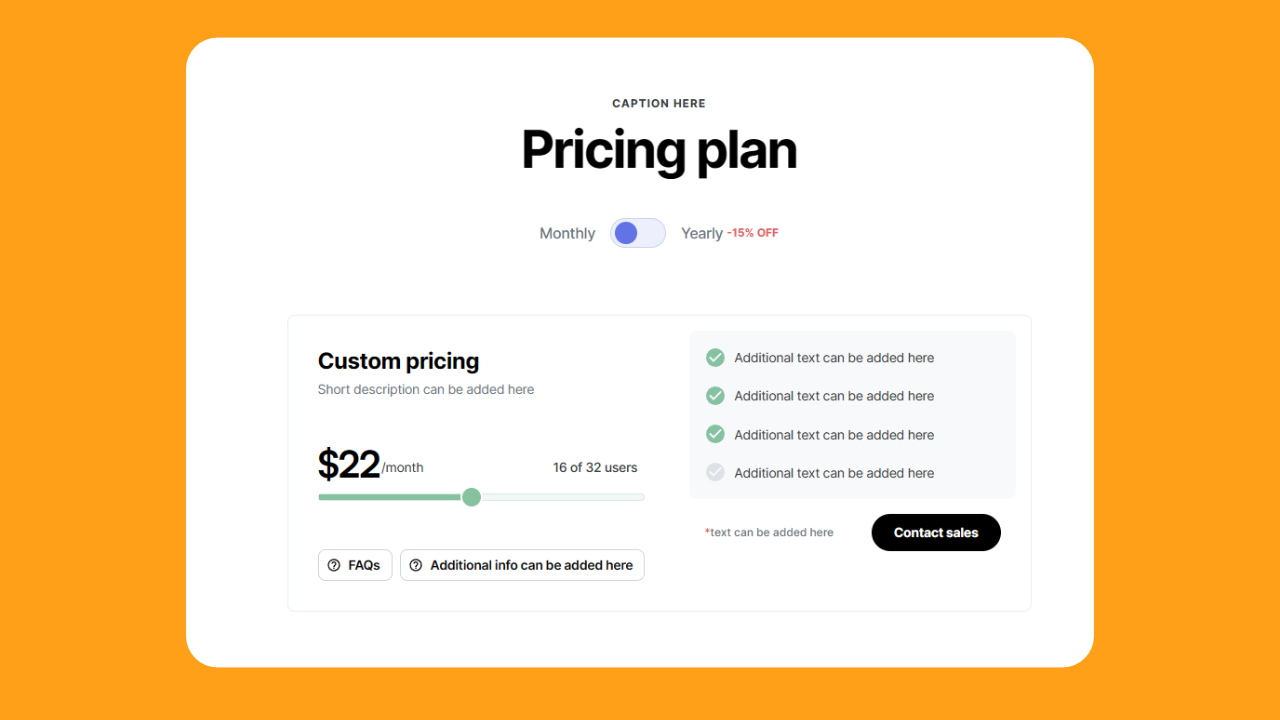 Pricing Component with Toggle
